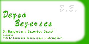 dezso bezerics business card